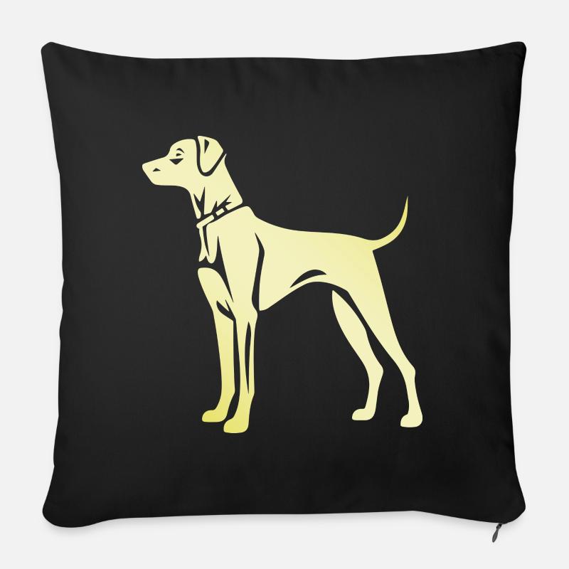 Great Dane Hund Silhouette - Sofakissenbezug 45 x 45 cm - Schwarz