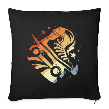 Vintage Roller Skates - Sofa pillowcase 17,3'' x 17,3'' (45 x 45 cm) - black - Front