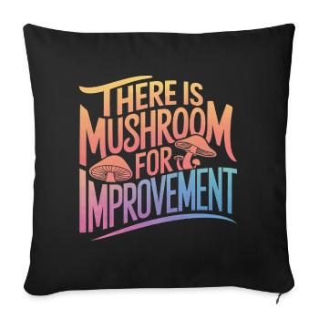 Mushroom Mushrooms Funghi Mushroom - Sofa pillowcase 17,3'' x 17,3'' (45 x 45 cm) - black - Front