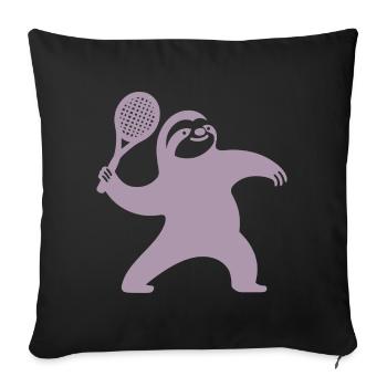 Sloth Silhouette Tennis Serve Minimaliste - Housse de coussin décorative 45 x 45 cm - noir - Devant