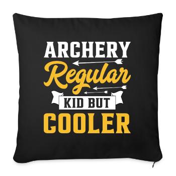 Tir à l’arc : un enfant comme un enfant ordinaire, mais plus cool - Housse de coussin décorative 45 x 45 cm - noir - Devant