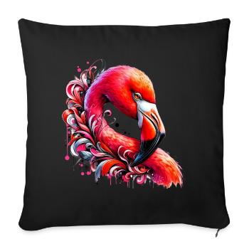 Flamant - Housse de coussin décorative 45 x 45 cm - noir - Devant