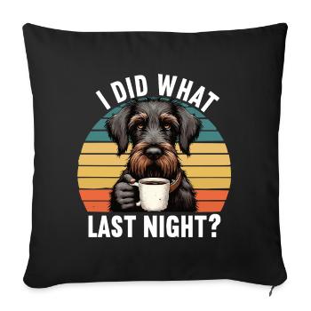 J’ai fait ce que la nuit dernière Chien de chasse allemand à poil dur - Housse de coussin décorative 45 x 45 cm - noir - Devant