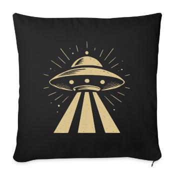 Minimalist UFO Alien Flying Saucer - Sofa pillowcase 17,3'' x 17,3'' (45 x 45 cm) - black - Front