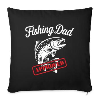 Bester Angelpapa Best Fishing Dad Approved - Sofakissenbezug 45 x 45 cm - Schwarz - Vorne