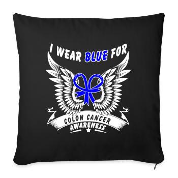 I Wear Blue For Colon Cancer - Sofa pillowcase 17,3'' x 17,3'' (45 x 45 cm) - black - Front