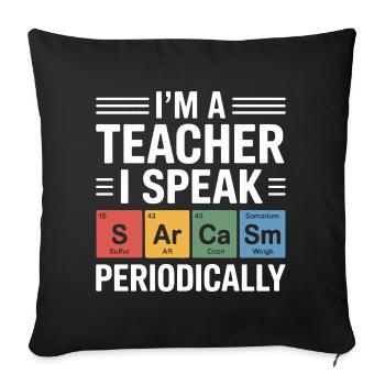 Professeur Je parle périodiquement Chimie Design - Housse de coussin décorative 45 x 45 cm - noir - Devant