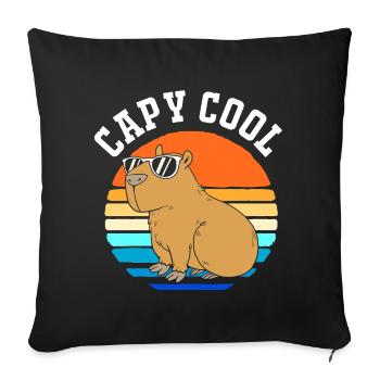 Capybara Capibara - Sofa pillowcase 17,3'' x 17,3'' (45 x 45 cm) - black - Front