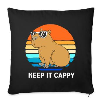 Capybara Capibara - Sofa pillowcase 17,3'' x 17,3'' (45 x 45 cm) - black - Front