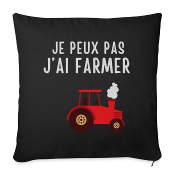 Humorous farmer in tractor - Sofa pillowcase 17,3'' x 17,3'' (45 x 45 cm) - black - Front