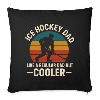 Hockey papa Rétro Coucher de soleil Design - Housse de coussin décorative 45 x 45 cm - noir - Devant