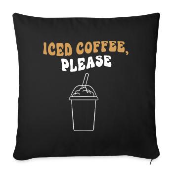 Iced Coffee Barista Caffeine Espresso Iced Coffee - Sofa pillowcase 17,3'' x 17,3'' (45 x 45 cm) - black - Front