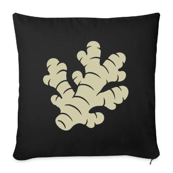 Ingwer Design – Frisch & Gesund - Sofakissenbezug 45 x 45 cm - Schwarz - Vorne