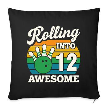 Célébration du bowling en 12 secondes - Housse de coussin décorative 45 x 45 cm - noir - Devant