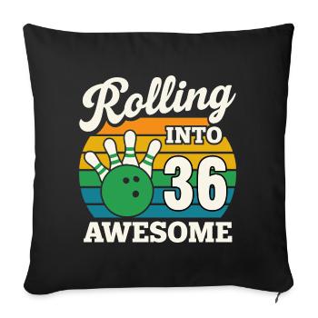 Retro Bowling 36th Birthday Graphic - Sofa pillowcase 17,3'' x 17,3'' (45 x 45 cm) - black - Front