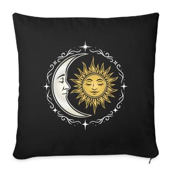 Mystical Sun and Moon Spirituality Yoga Art - Sofa pillowcase 17,3'' x 17,3'' (45 x 45 cm) - black - Front