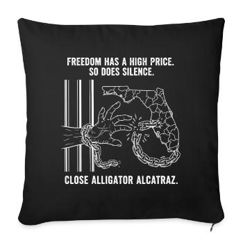 Alligator Alcatraz - Sofa pillowcase 17,3'' x 17,3'' (45 x 45 cm) - black - Front