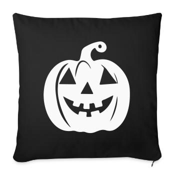 Motifs de citrouilles effrayantes pour Halloween - Housse de coussin décorative 45 x 45 cm - noir - Devant