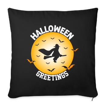 Halloween Sorcière Vol Silhouette Design - Housse de coussin décorative 45 x 45 cm - noir - Devant