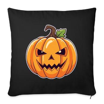 Tête de citrouille effrayante Halloween - Housse de coussin décorative 45 x 45 cm - noir - Devant