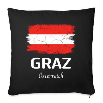 Graz - Housse de coussin décorative 45 x 45 cm - noir - Devant
