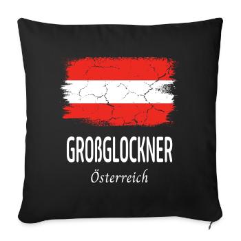 Großglockner - Sofakissenbezug 45 x 45 cm - Schwarz - Vorne