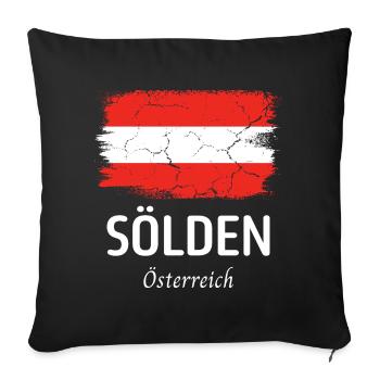 Sölden - Sofakissenbezug 45 x 45 cm - Schwarz - Vorne