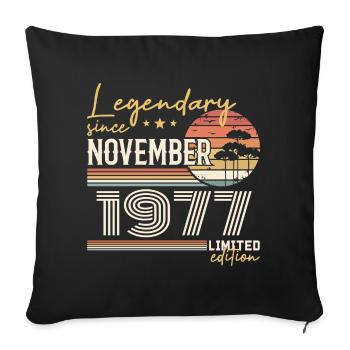 Vintage November 1977 RetroNovember 1977 - Sofa pillowcase 17,3'' x 17,3'' (45 x 45 cm) - black - Front