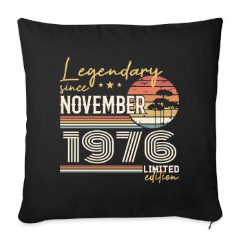 Millésime Novembre 1976 RétroNovembre 1976  - Housse de coussin décorative 45 x 45 cm - noir - Devant