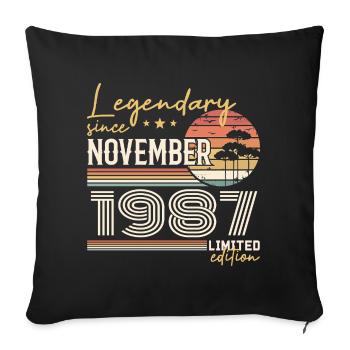 Millésime Novembre 1987 RétroNovembre 1987  - Housse de coussin décorative 45 x 45 cm - noir - Devant
