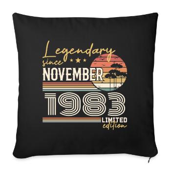 Millésime Novembre 1983 RétroNovembre 1983  - Housse de coussin décorative 45 x 45 cm - noir - Devant