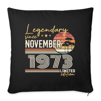 Millésime Novembre 1973 RétroNovembre 1973  - Housse de coussin décorative 45 x 45 cm - noir - Devant