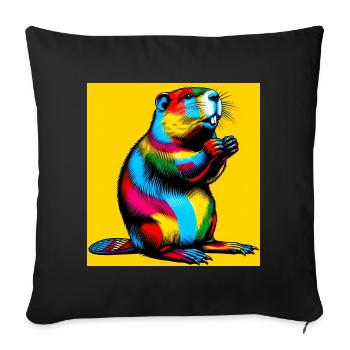 Bieber - Sofakissenbezug 45 x 45 cm - Schwarz - Vorne