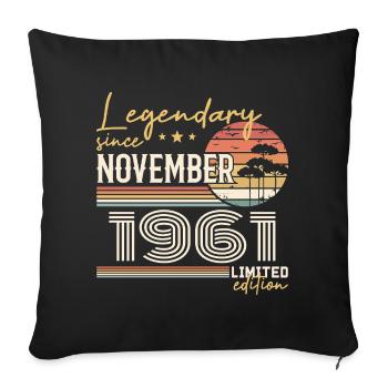 Millésime Novembre 1961 Rétro Novembre 1961  - Housse de coussin décorative 45 x 45 cm - noir - Devant
