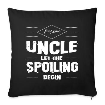 Uncle Gift First Time Uncle - Sofa pillowcase 17,3'' x 17,3'' (45 x 45 cm) - black - Front
