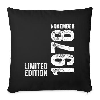 November 1978 Limitierte Auflage November 1978 - Sofakissenbezug 45 x 45 cm - Schwarz - Vorne