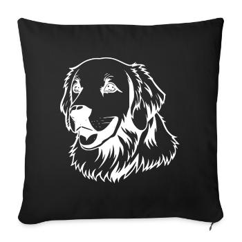 Golden Retriever Dog Head T-shirt Cadeau - Housse de coussin décorative 45 x 45 cm - noir - Devant