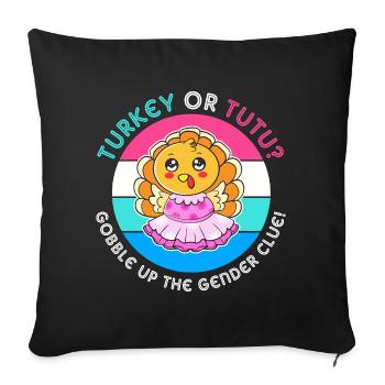 Thanksgiving Gender Reveal Future Maman - Housse de coussin décorative 45 x 45 cm - noir - Devant