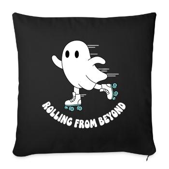 Ghost on roller skates - Sofa pillowcase 17,3'' x 17,3'' (45 x 45 cm) - black - Front