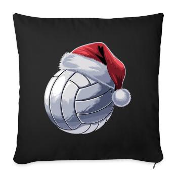 Volleyball With Santa Claus Hat Christmas - Sofa pillowcase 17,3'' x 17,3'' (45 x 45 cm) - black - Front