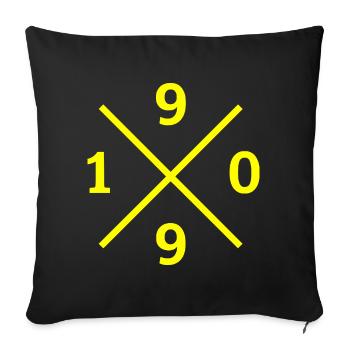 1909 – Ruhrpott Love Football Dortmund Shirt - Sofa pillowcase 17,3'' x 17,3'' (45 x 45 cm) - black - Front