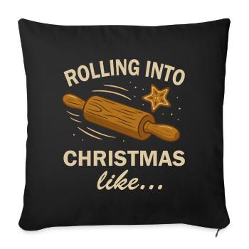Christmas Christmas Bakery Rolling Dough and Biscuit - Sofa pillowcase 17,3'' x 17,3'' (45 x 45 cm) - black - Front