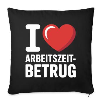 J’aime Temps de travail Fraude Pas de crime Bureau de l’emploi - Housse de coussin décorative 45 x 45 cm - noir - Devant