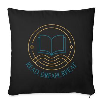 Read. Dream. Try again. - Sofa pillowcase 17,3'' x 17,3'' (45 x 45 cm) - black - Front