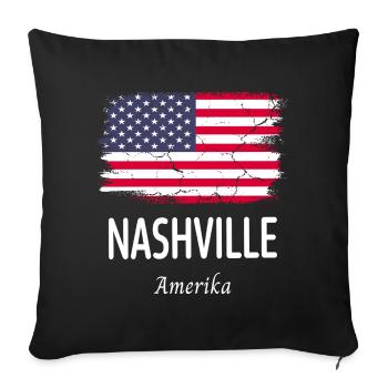 Nashville - Housse de coussin décorative 45 x 45 cm - noir - Devant