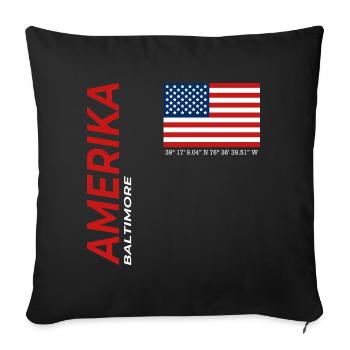 Baltimore - Housse de coussin décorative 45 x 45 cm - noir - Devant