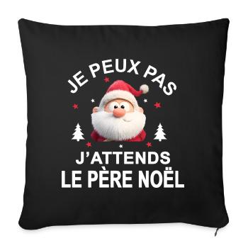I can't I'm waiting for Santa Claus Gift - Sofa pillowcase 17,3'' x 17,3'' (45 x 45 cm) - black - Front
