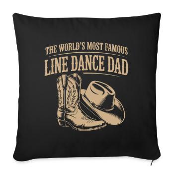 Line Dance Dad Cowboy Boots - Sofa pillowcase 17,3'' x 17,3'' (45 x 45 cm) - black - Front