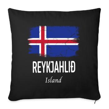 Reykjahlið - Housse de coussin décorative 45 x 45 cm - noir - Devant