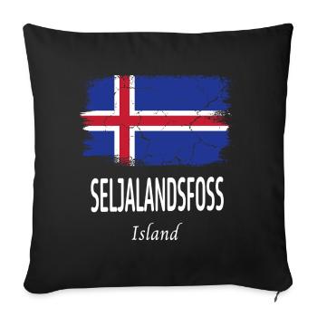 Seljalandsfoss - Housse de coussin décorative 45 x 45 cm - noir - Devant